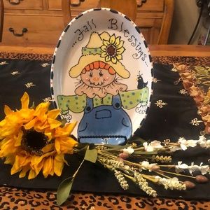 Fall Blessings Oval Scarecrow platter!